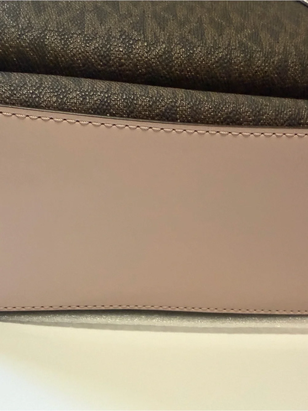 Michael Kors Brown Logo Backpack with Pink Trim